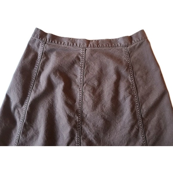 VTG LL Bean Midi Skirt A-Line Cottage Preppy Dark Academia Zip Brown Sz Women 12 - Picture 4 of 9